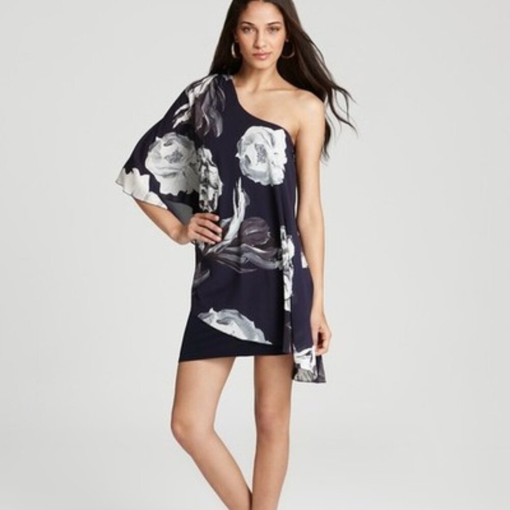 NWOT Alice + Olivia Mackenzie One Shoulder Peony Floral Dress